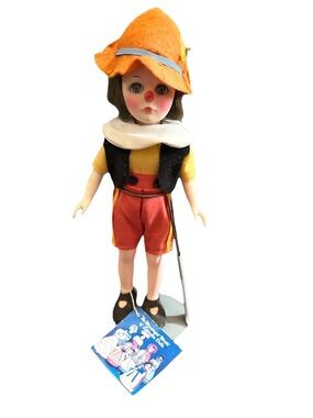 Effanbee Dolls vintage 11” Pinocchio Stand-up Eye Opening Fairytale Doll
